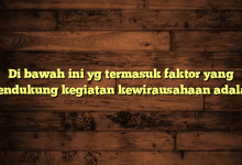 Di bawah ini yg termasuk faktor yang mendukung kegiatan kewirausahaan adalah