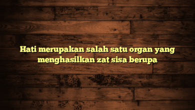 Hati merupakan salah satu organ yang menghasilkan zat sisa berupa