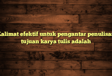 Kalimat efektif untuk pengantar penulisan tujuan karya tulis adalah