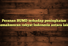Peranan BUMD terhadap peningkatan kemakmuran rakyat Indonesia antara lain