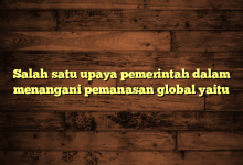 Salah satu upaya pemerintah dalam menangani pemanasan global yaitu