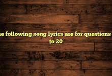 The following song lyrics are for questions 17 to 20