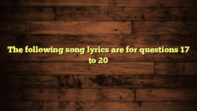 The following song lyrics are for questions 17 to 20